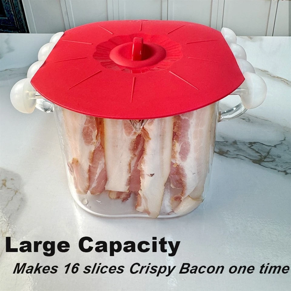 Heat Resistant Microwave Bacon Glass Cooker